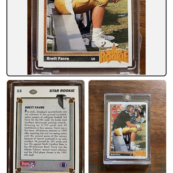 Brett Favre Atlanta Falcons #13 Football Card. 1991 Upper Deck …Very rare! Mint! - Picture 3 of 3